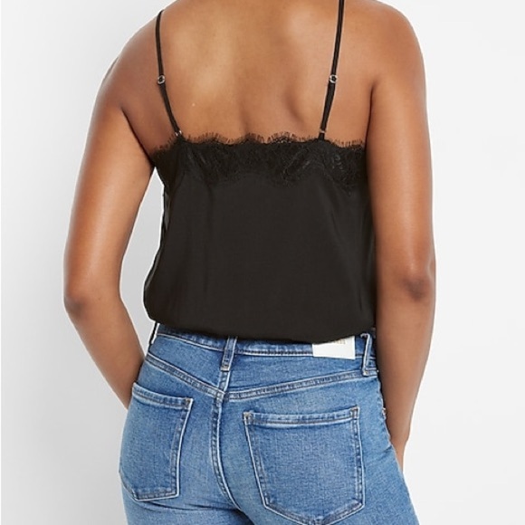 Express CREAM Lace Trim Downtown Cami Thong Bodysuit XS LIKE NEW - Picture 7 of 11